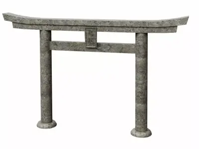 Torii gate nakayama type Low-poly 3D model