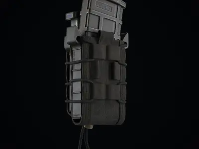 Single Military Magazine Pouch Low-poly 3D model