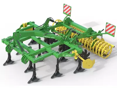 Kerner Corona 300 Hybrid Field Cultivator Low-poly 3D model