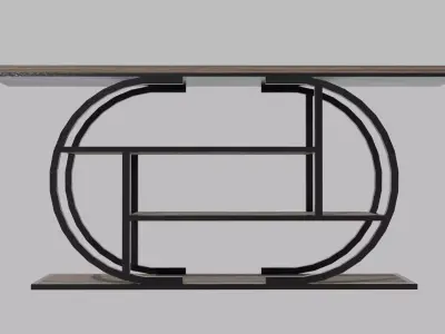 Industrial Curved Brace Entryway Table Low-poly 3D model