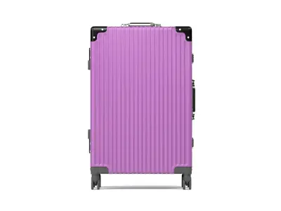 Industrial Ribbed Hard-Shell Suitcase Realistic Travel Luggage Low-poly 3D model