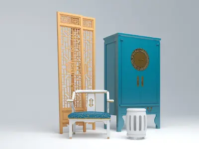 CHINESE WEDDING SET 3D model