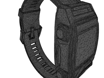SciFi Wrist Communicator Cracked Holographic 3D model