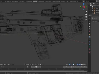 Vector machine gun 3D model