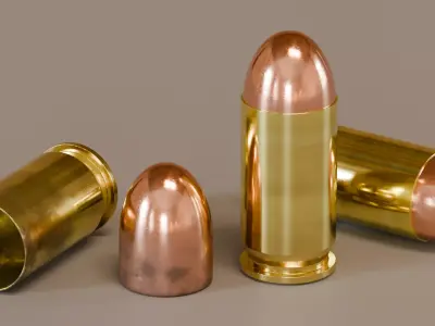 45 ACP aka 45 Auto Bullet Cartridge 3D model