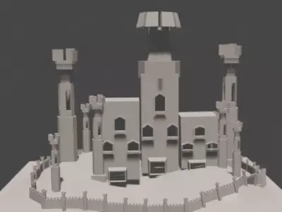 Medieval Castle Free low-poly 3D model buy