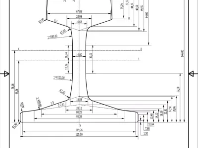 British Standard-EN13674 49E3 rail 3D model
