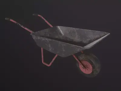 Wheelbarrow 3D Moedel Low-poly 3D model