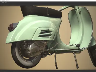 Low Poly Vespa 50s Piaggio Scooter green Low-poly 3D model