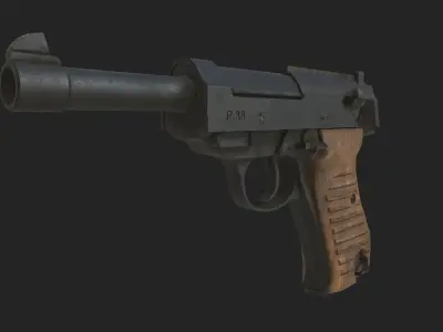 Walther P38 Low-poly 3D model