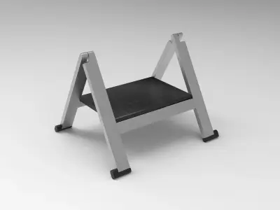 Stepladder folding step stool Low-poly 3D model