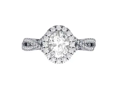 Oval Art Deco Ring 3D print model