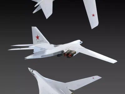 TU160 Low-poly 3D model