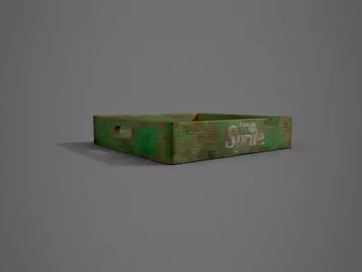 Old wooden crate  Low-poly 3D model