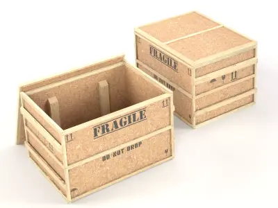 Chipboard cargo box Low-poly 3D model