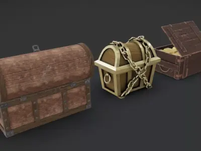 Treasure Chests Low-poly 3D model