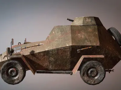BA-64 Lowpoly armored car-Game ready Low-poly 3D model