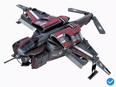 Sci-Fi Dropship PBR Gameready Low-poly 3D model