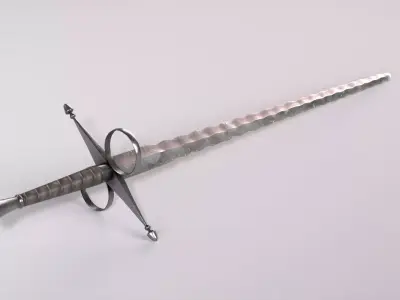 Flamberg Sword Low-poly 3D model