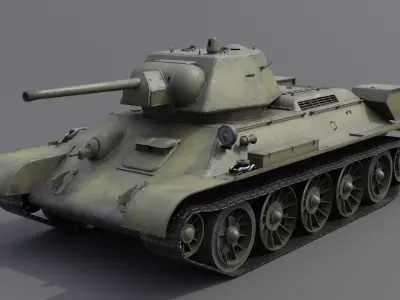 T-34 M1942 Medium Tank Low-poly 3D model