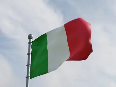 Animated Italy Flags 3D model