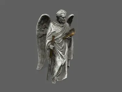 Old Man Statue Low-poly 3D model 3