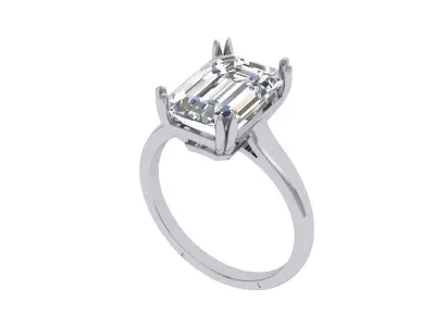 Emerald Soliter Ring 3D print model