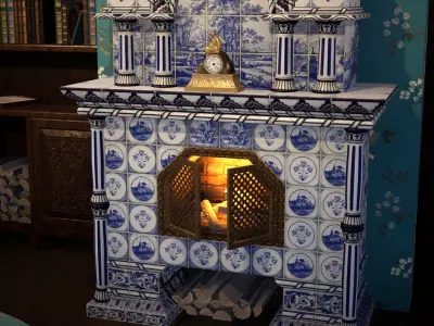 ANTIQUE LIVING ROOM UNREAL ENGINE 4 Low-poly 3D model