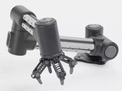 Robotic Arm with 4-Finger Gripper - V2 Rigged 3D model
