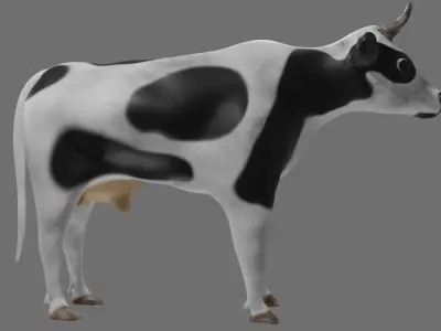 Holstien Frisian Cow model Low-poly 3D model