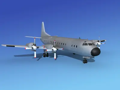 Lockheed L-188 Electra HP Bare Metal 3D model