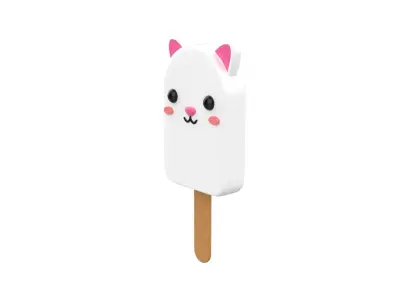 Cartoon Rabbit Ice Cream Cute Low-poly 3D model