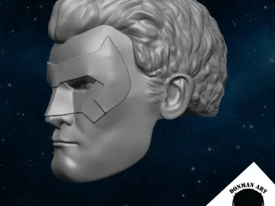 The Green Light Head for 6 inch action figures 3D print model