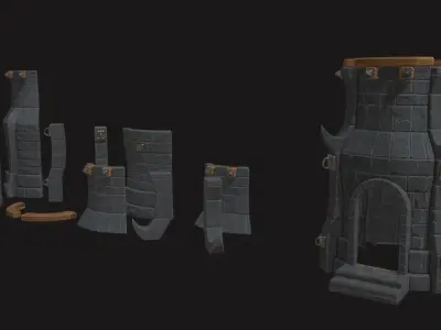 Tower Defense Constructor part Pbr2 Low-poly 3D model