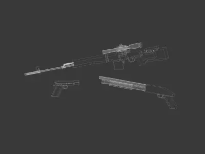 Low Poly Weapon Pack Low-poly 3D model