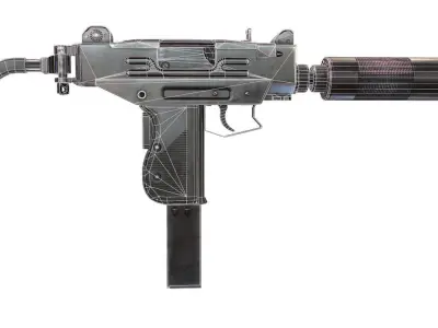 Micro Uzi Low-poly 3D model