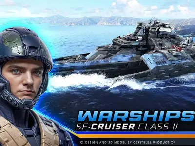 WARSHIPS - Cruiser Class II  Low-poly 3D model