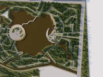 public park-Private Park Landscape 3D model 2