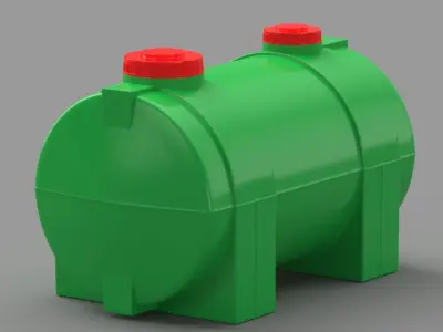 Green Plastic Water Tank 3D model
