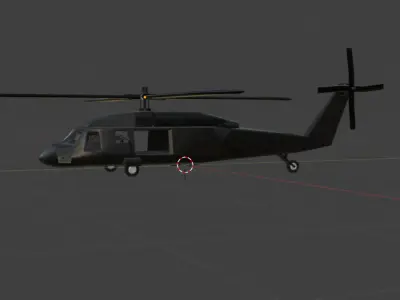 Sikorksy UH 60 Black  Hawk Extremely Low poly model 3D model