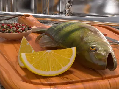  Caught Yellow Perch Fish Lying Pose 