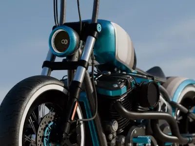 Custom Bobber Motorcycle 3D model