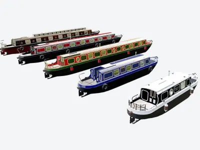 English Canal Boats 3D model