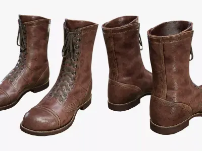 US WW2 Tactical Boots Low-poly 3D model
