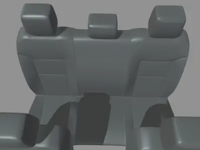 Car Seat 014 Low-poly 3D model