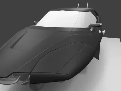 Futuristic Flying Car Concept Sci-Fi 3D Model Low-poly 3D model