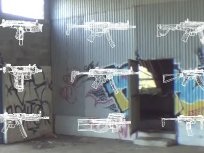 guns rigged  Smg  Pack 3D model