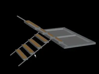 Modern stair Free low-poly 3D model