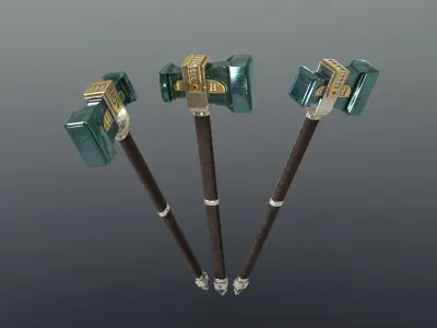 Hammer - Adamantite Low-poly 3D model
