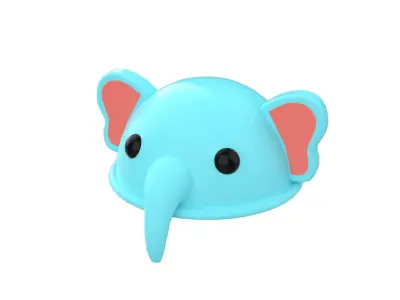 Elephant Hat Cute Low-poly 3D model